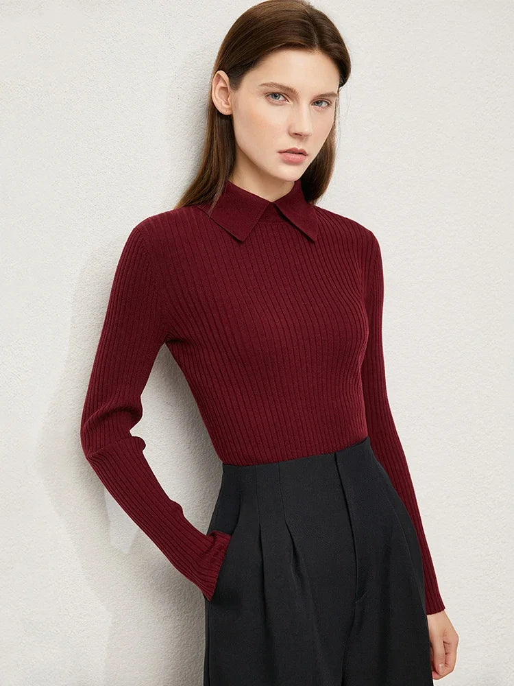 Women's Wool Polo Shirt - OutfitLondon