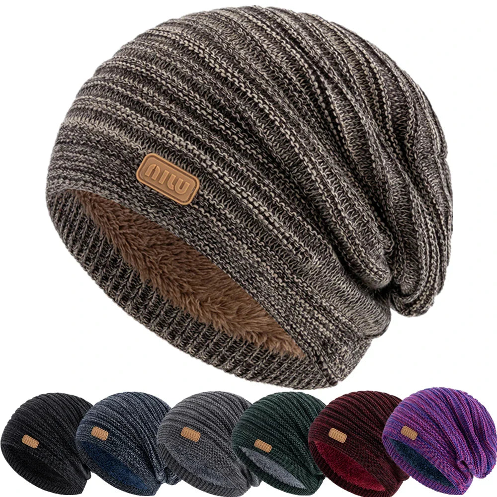 Cozy Striped Beanie Winter Cap - OutfitLondon