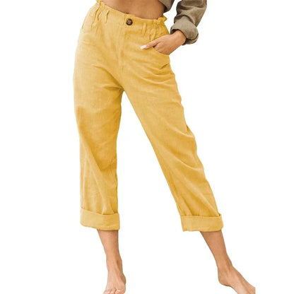 Comfortable Summer Linen Pants for Women with Pockets