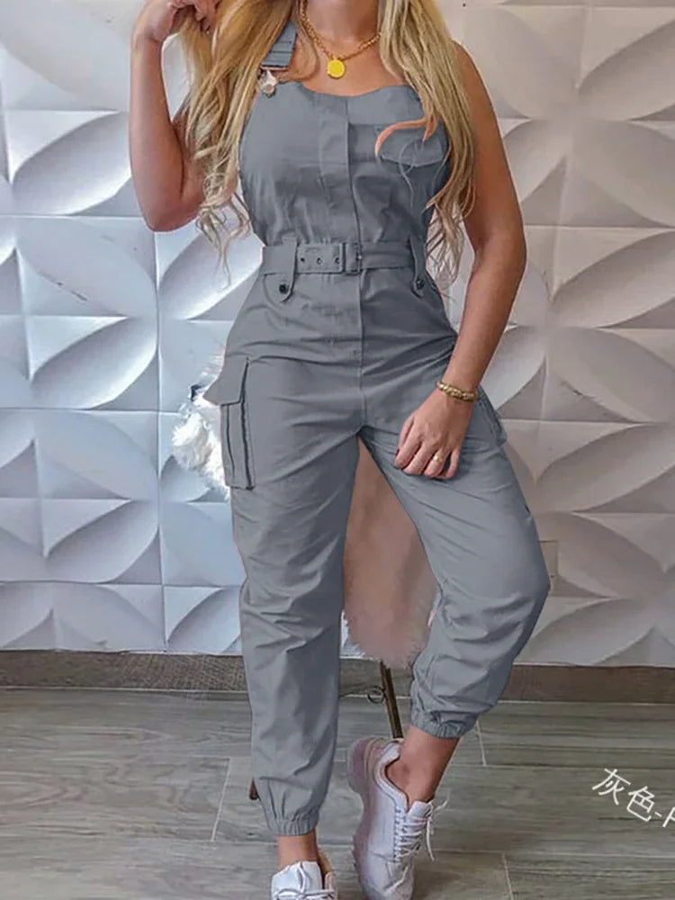 Comfortable Casual Jumpsuit with Elastic Waist