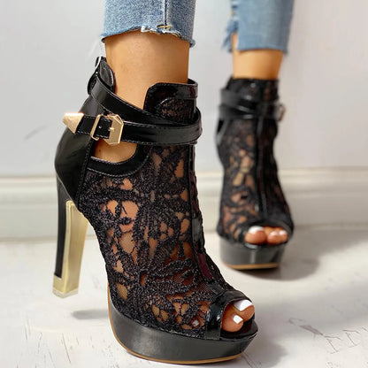 Elegant Floral High Heels