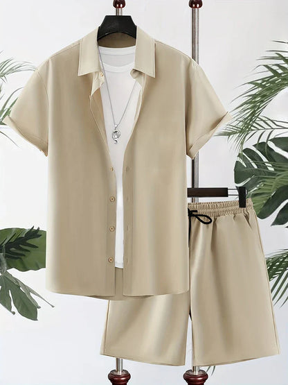 Comfortable Aloha Shirt and Shorts Beach Set