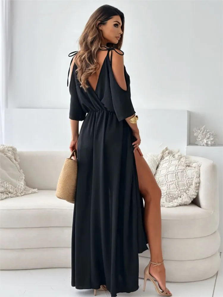 Chic Off-The-Shoulder Long Evening Dress