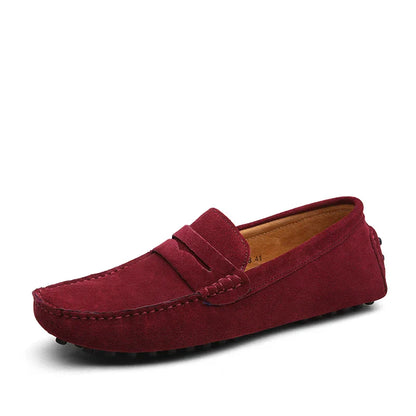 Genuine Leather Slip On Loafers
