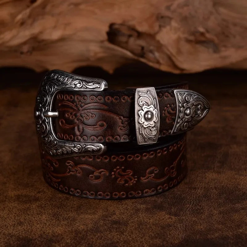 Classic Tan Genuine Leather Belt