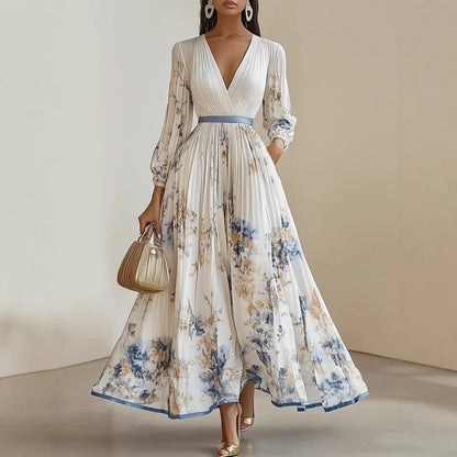 Beautiful Women's Floral Long Summer Dress - OutfitLondon