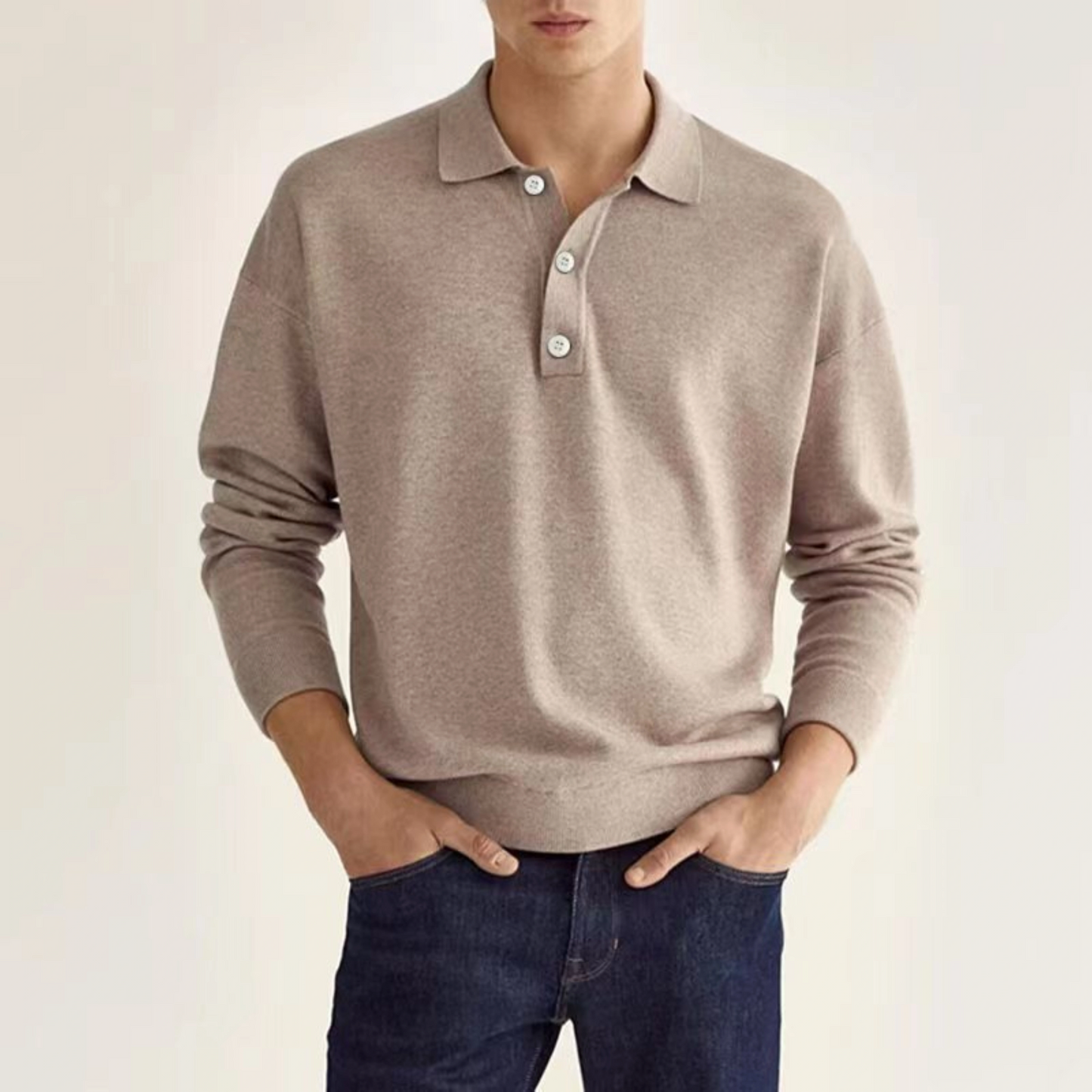 Men's Wool Polo Shirt Wool Cotton Blend Soft Breathable