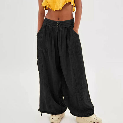 Comfortable Loose Fit Beach Pants with Pockets