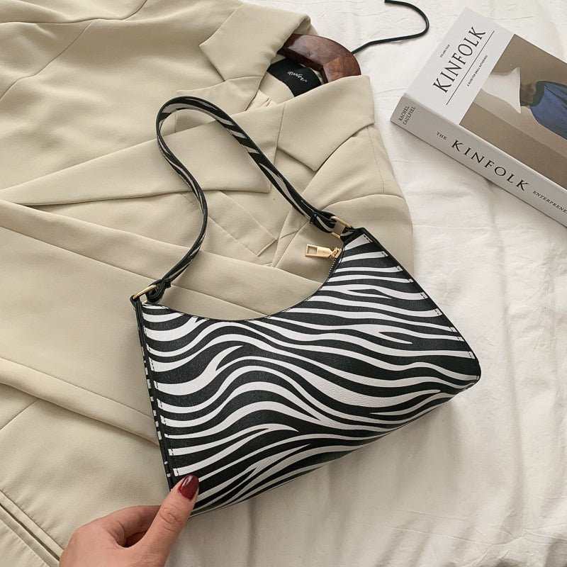 Fashionable Black White Stripe Tote Bag