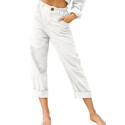 Comfortable Summer Linen Pants for Women with Pockets