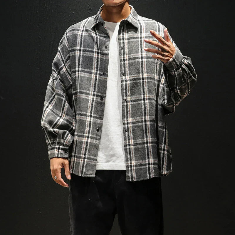 Cozy Checked Flannel Shirt for Men - Soft Long Sleeve Shirt