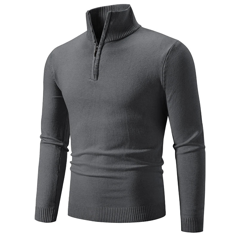 Warm Mens Quarter Zip Fleece Sweater