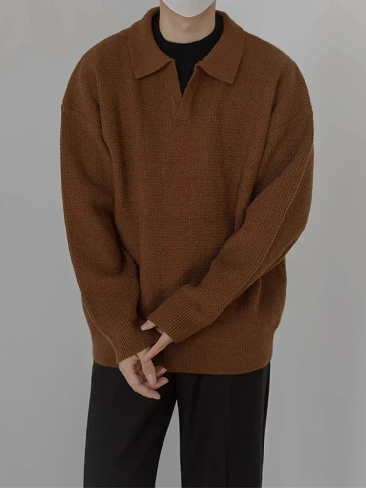 Classic Casual V Neck Mens Sweater