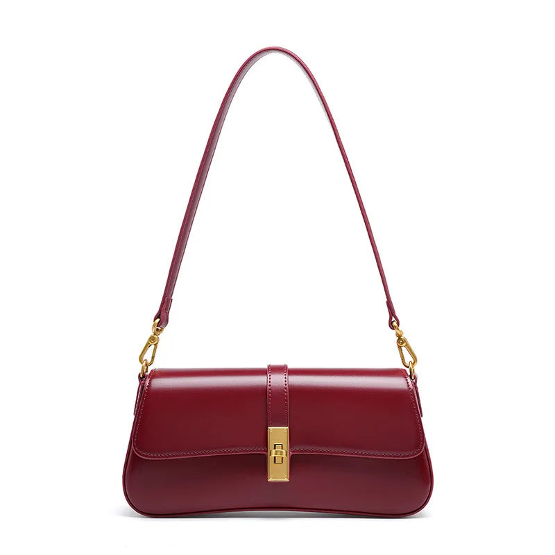 Leather Shoulder Bag Genuine Leather Gold Hardware