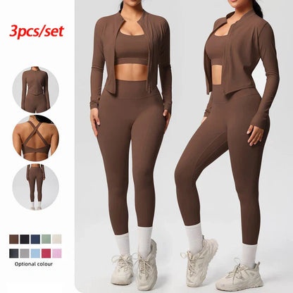Athletic 3-Piece Workout Set for Ladies - OutfitLondon