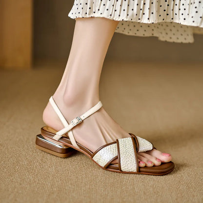 Luxury Brown Leather Flip Flops