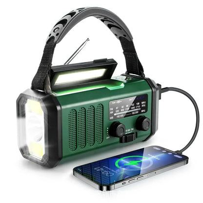 Compact Solar Hand Crank Emergency Radio Power Bank - OutfitLondon