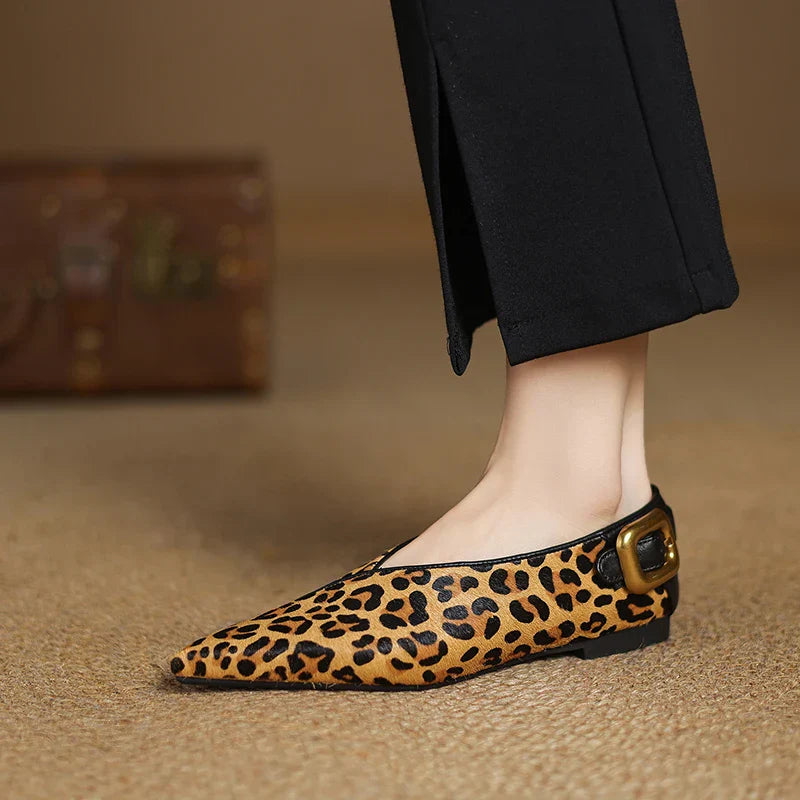Elegant Genuine Leather Dance Flats - OutfitLondon
