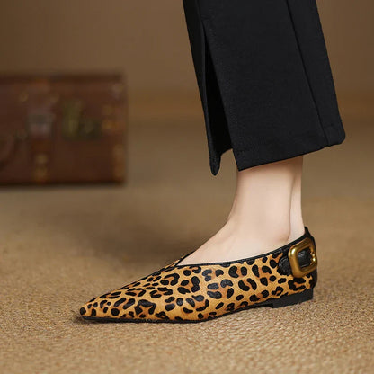 Elegant Genuine Leather Dance Flats - OutfitLondon