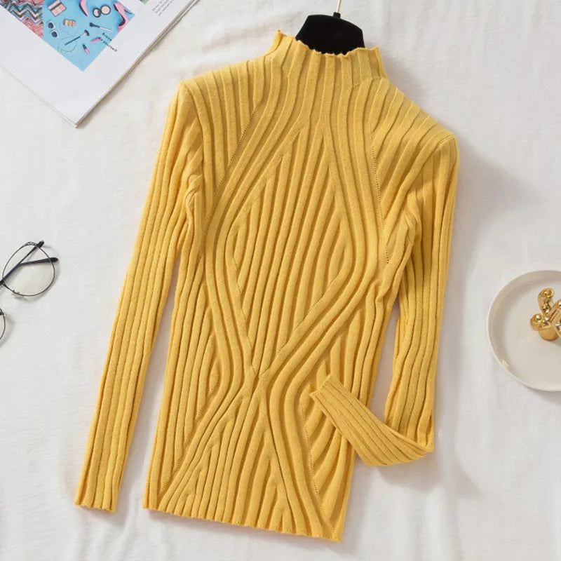 Women's Soft Roll Neck Long Sleeve Sweater