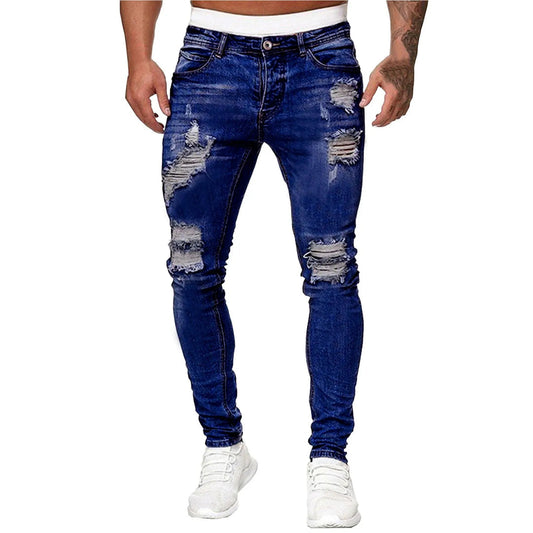 Men's Ripped Vintage Style Jeans with Pockets - OutfitLondon