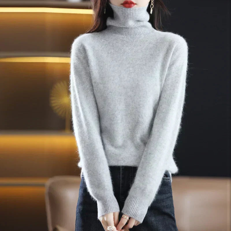 Women's Soft Luxury Cashmere Crew Neck Winter Sweater