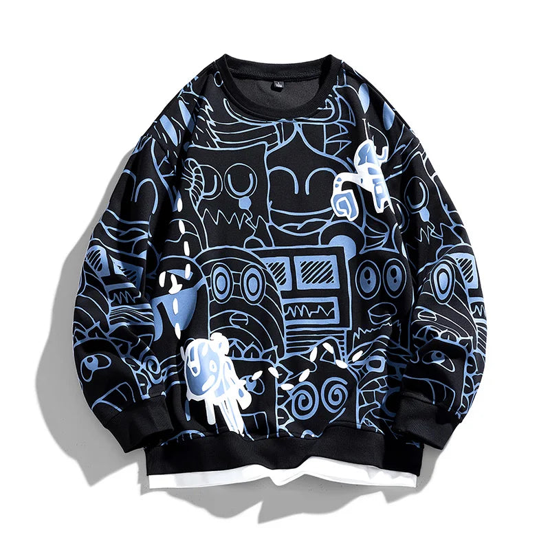 Unisex Cotton Crewneck Sweatshirt Relaxed Fit Breathable - OutfitLondon