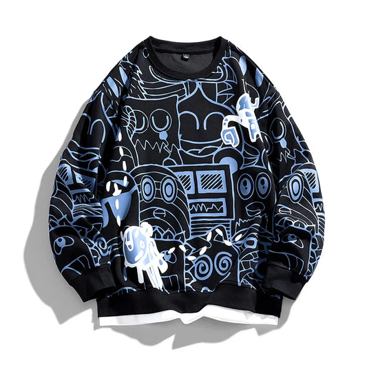 Unisex Cotton Crewneck Sweatshirt Relaxed Fit Breathable - OutfitLondon