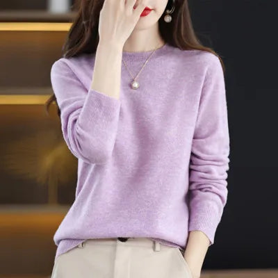 Warm Wool Crew Neck Women's Winter Sweater
