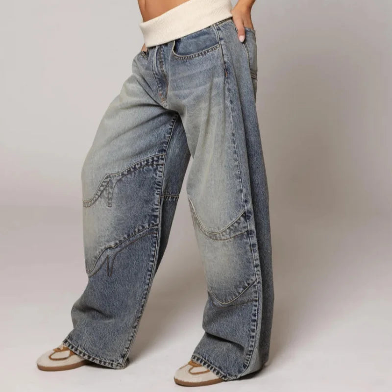 Wide Leg Baggy Denim Jeans