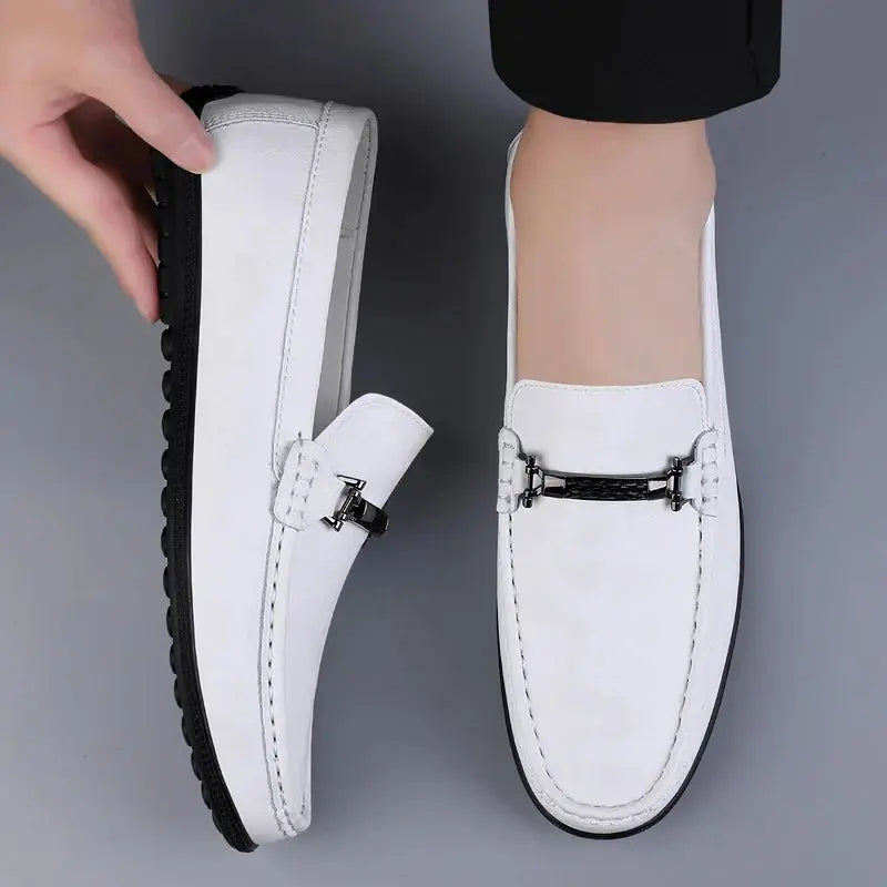 Elegant Leather Slip On Loafers