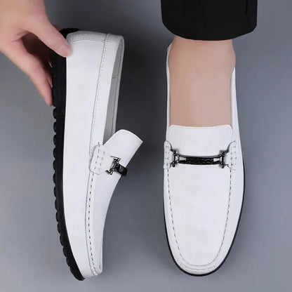 Elegant Leather Slip On Loafers