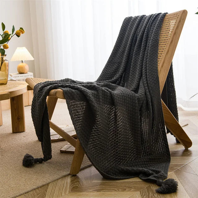Nordknit Fringe Throw Blanket