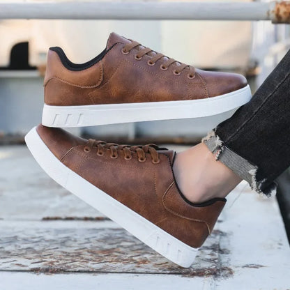 Comfy Lace Up Leather Trainer Shoes