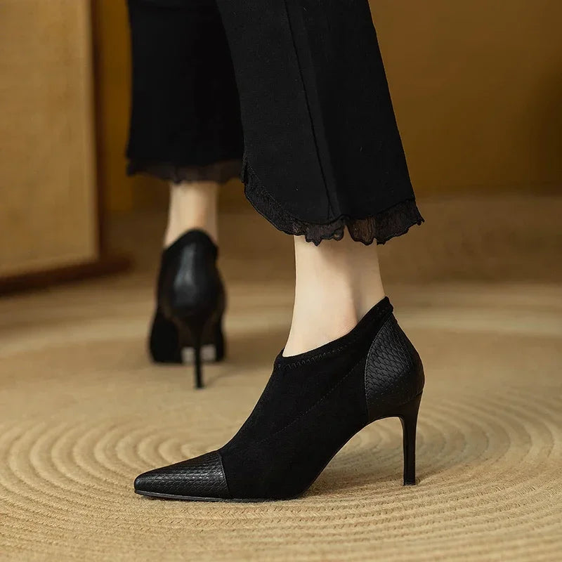 Elegant Genuine Leather High Heels