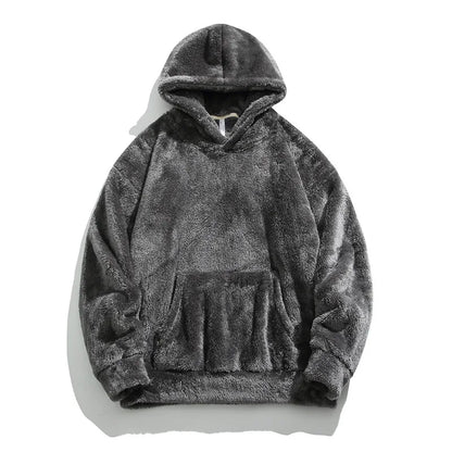 Mens Oversized Fleece Hoodie Soft Relaxed Fit Drawstring