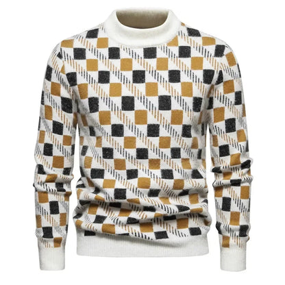 Faux Fur Crew Neck Men's Sweater