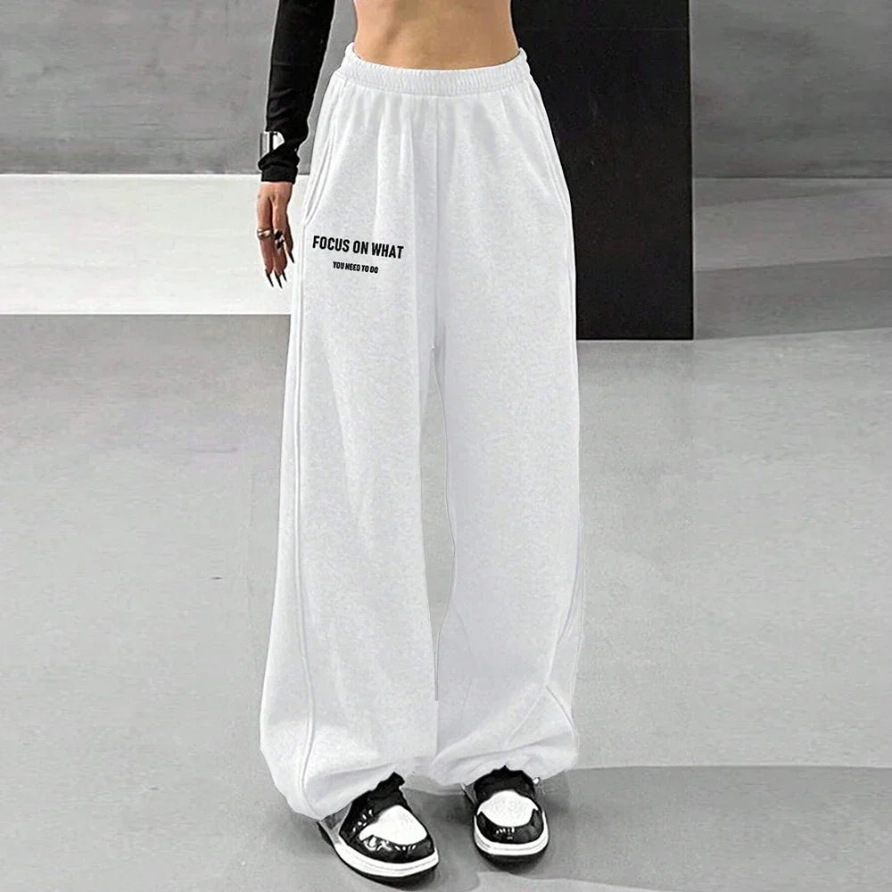 Relaxed Fit High Waisted Loose Pants