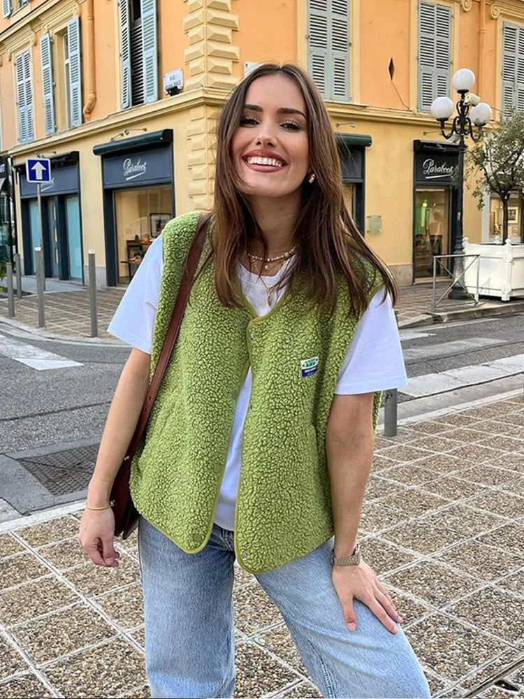 Cozy Women's Knitted Cardigan Vest