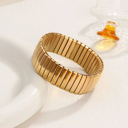 Pink Gold Plated Heart Stretch Bracelet
