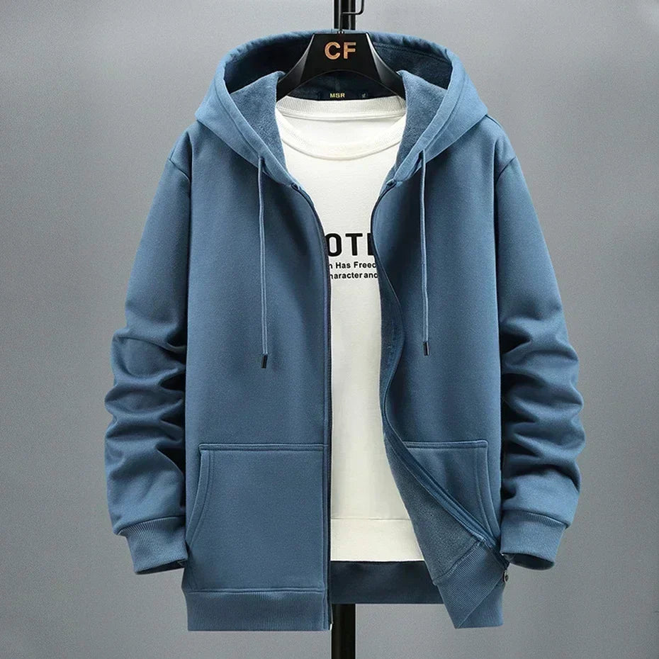 Big Mens Zipper Hoodie Sweatshirt
