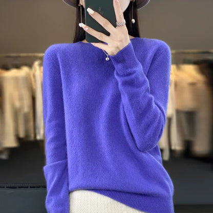 Premium Women's Merino Wool Crew Neck Sweater