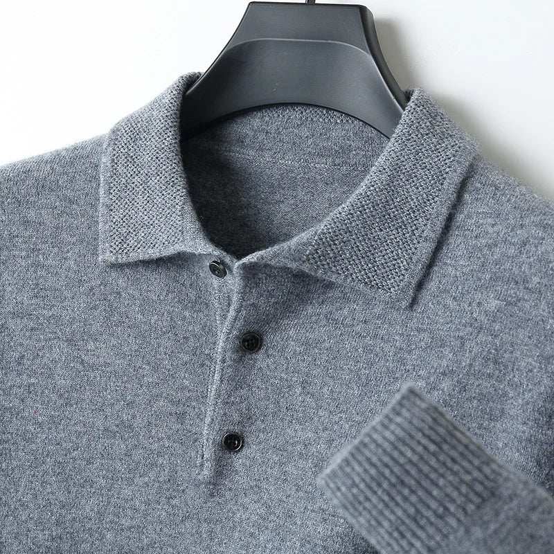 Men's Merino Polo Shirt Lightweight Breathable Classic Collar