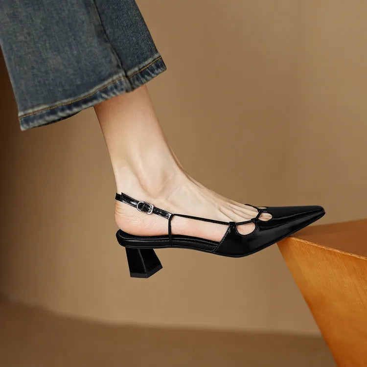 Authentic Leather High Heel Sandals