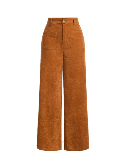 Comfortable High Waist Loose Fit Women's Pants with Pockets - OutfitLondon