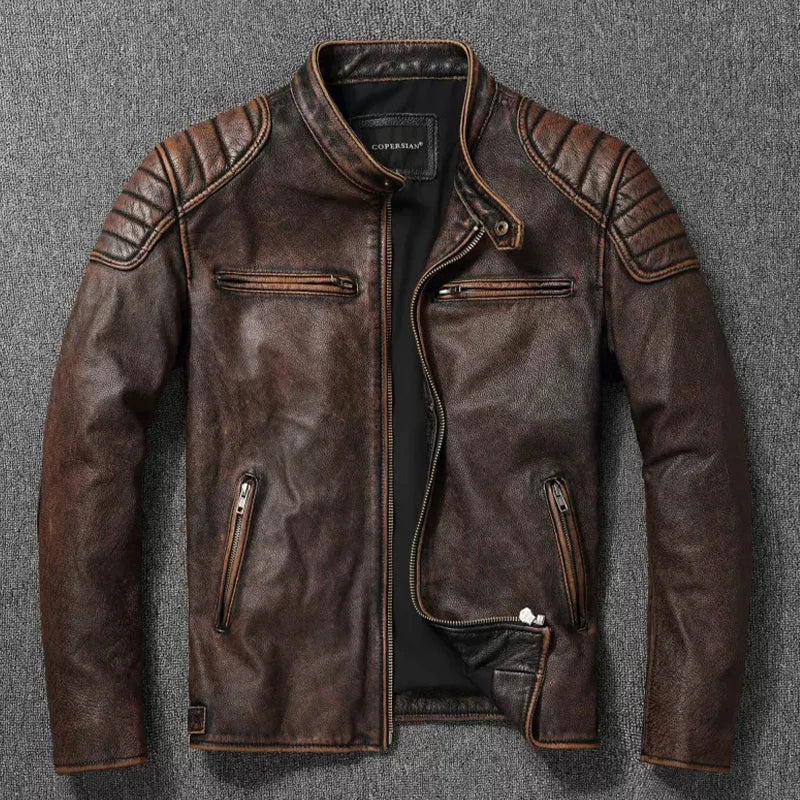 Real Leather Fur Lined Pilot Jacket - OutfitLondon