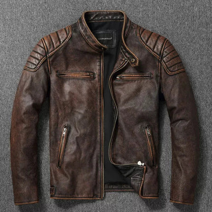 Real Leather Fur Lined Pilot Jacket - OutfitLondon