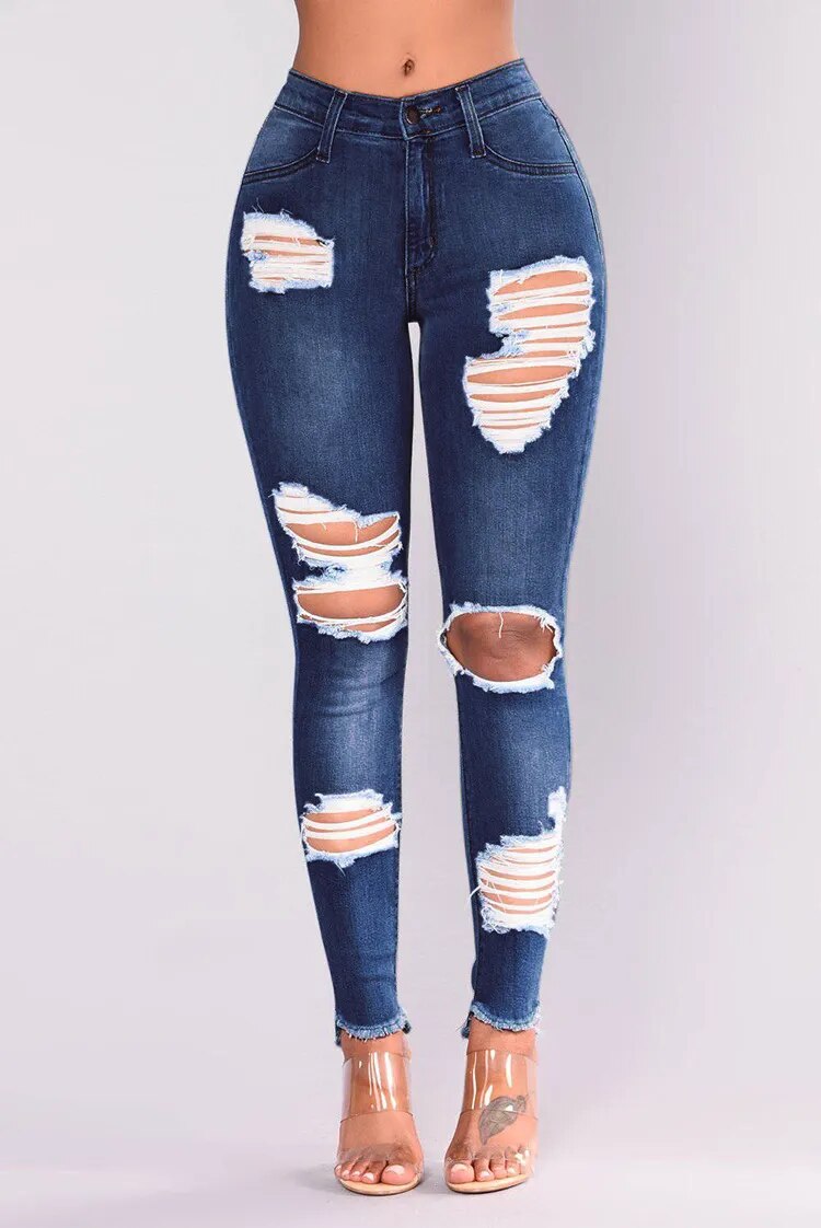 Trendy Ripped Skinny Women's Jeans