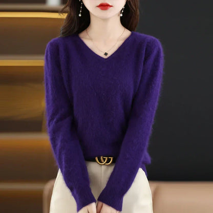Soft Cashmere V Neck Sweater For Women Fit - OutfitLondon
