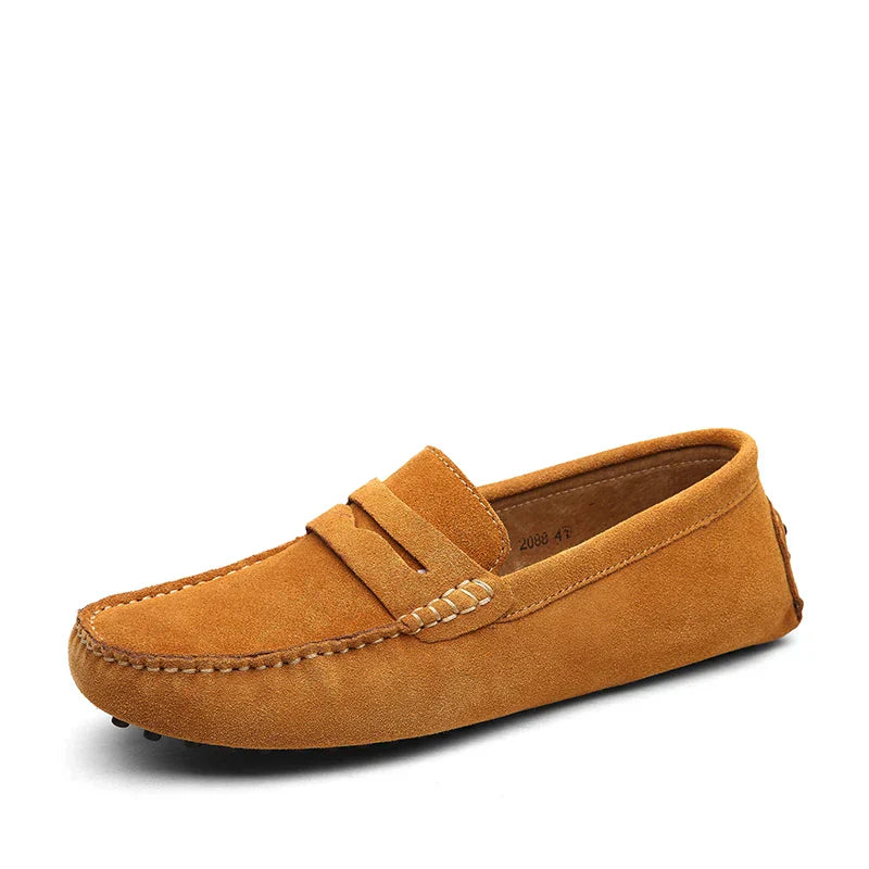 Genuine Leather Slip On Loafers